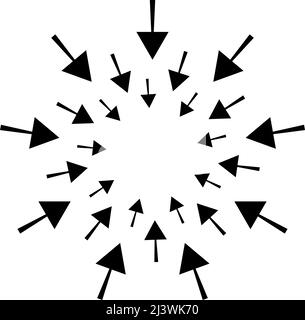 Arrows, pointers inward. Collect, intermix, gather, center and ...