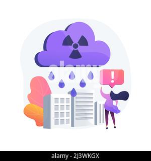 Acid rain abstract concept vector illustration. Acid precipitation component, water acidification problem, ph of rainwater measurement, harmful effect Stock Vector