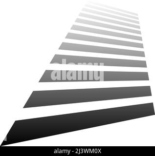 3d dynamic lines, stipes in perspective vanishing, diminishing into horizon. Stock vector illustration, clip-art graphics Stock Vector