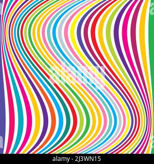 Distorted, deformed lines and stripes vector element. Stock vector illustration, clip-art graphics Stock Vector