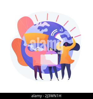 Protesting Environment Cartoon Environmental activism meeting flat illustration. Nature saving ...