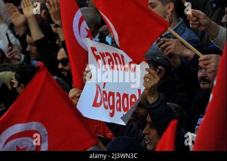 Tunis, Tunisia. 10th Apr, 2022. Ennahdha Party and the movement of