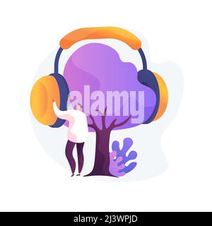 Noise protection abstract concept vector illustration. Industrial safety supplies, professional earplugs, noise level reduction, ear protection, sound Stock Vector