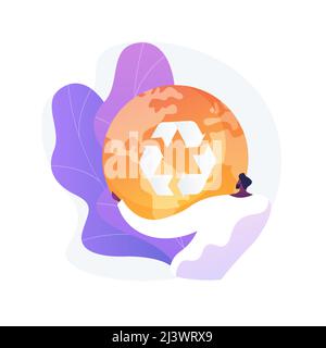 Reduce Reuse Recycle abstract concept vector illustration. Waste management, upcycling program, reduce consumption, reuse old goods, recycle materials Stock Vector