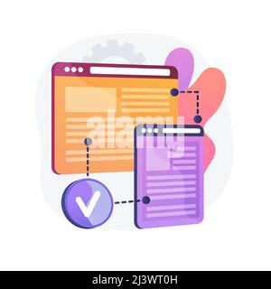 Cross-browser compatibility abstract concept vector illustration. Multi-browser compatible, cross-browser development, software compatibility testing, Stock Vector