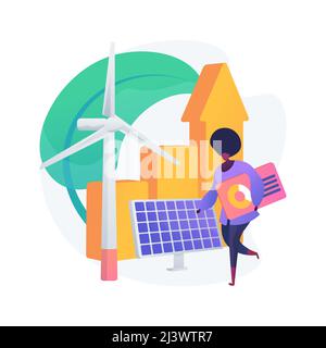 Green economy abstract concept vector illustration. Low carbon global economy, sustainable development, green education, global economic growth, bio c Stock Vector