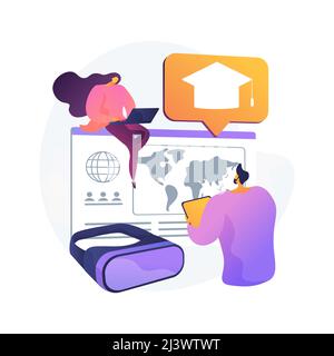 Smart spaces abstract concept vector illustration. Spaced learning at school, AI in education, learning management system, teaching resources, academi Stock Vector