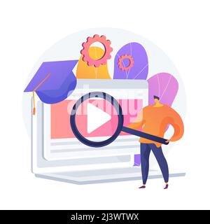 Cartoon Remote Lessons Internet lessons searching. Remote university, educational programs ...