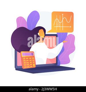 Online math tutoring abstract concept vector illustration. Math private lessons, reach your academic goals, online education in quarantine, homeschool Stock Vector