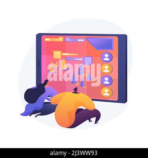Multiplayer online battle arena abstract concept vector illustration. Multiplayer battle arena, massive online game, MMOG, MOBA ARTS, action real-time Stock Vector