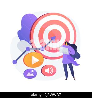 High ROI content abstract concept vector illustration. Social media marketing, online content production, high ROI publication, return on investment m Stock Vector