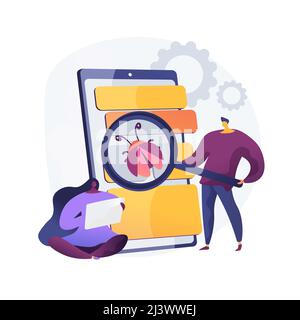Beta testing abstract concept vector illustration. New product beta test, presale user experience, software development process, second phase testing, Stock Vector