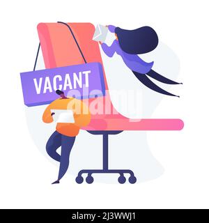 People applying for vacant job. Business competition, available vacancy advertisement, position application. Competing workers cartoon characters. Vec Stock Vector