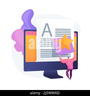 Article evaluation, editing. Internet blogging, content management, search engine optimization. SEO marketing, copywriting idea design element. Vector Stock Vector