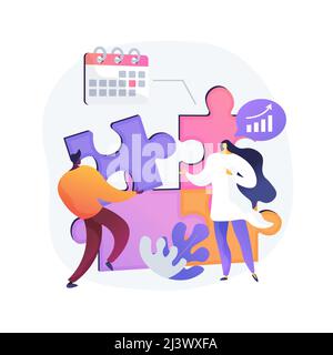 Project delivery abstract concept vector illustration. Project planning, successful management, time and budget, customer expectations, helpdesk softw Stock Vector