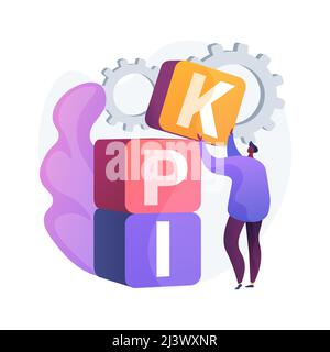 KPI abstract concept vector illustration. Key performance indicator, success measurement, company growth, business effectiveness, analytics tool, fina Stock Vector