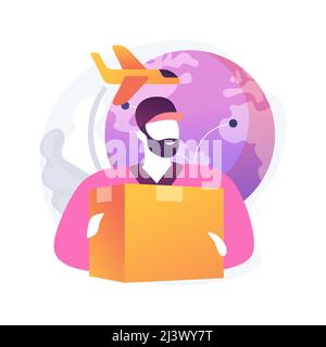International shipment abstract concept vector illustration. International priority shipment, insured worldwide delivery, post service, freight system Stock Vector