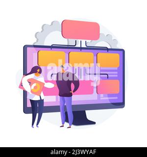 Data driven business model abstract concept vector illustration. Data analytics, data-driven business, comprehensive strategy, new economic model, rel Stock Vector