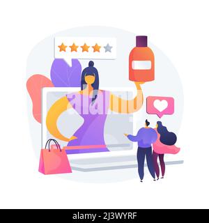 Product review abstract concept vector illustration. Social media review, online rating service, content marketing tools, customer feedback, new produ Stock Vector