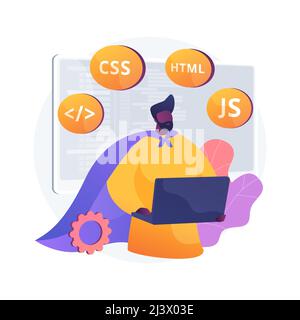 Advanced computer skills abstract concept vector illustration. Skills requirement, advanced knowledge of computer science, IT specialist training, pro Stock Vector
