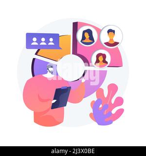 Audience segmentation abstract concept vector illustration. Customer segmentation, digital marketing tool, target audience collection, targeted messag Stock Vector