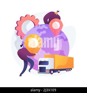 Collaborative logistics abstract concept vector illustration. Supply chain partners, freight cost optimization, collaborative storage, business decisi Stock Vector