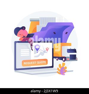 Freight quote request abstract concept vector illustration. Shipping proposal, freight request form, instant quote, submission letter, customs service Stock Vector