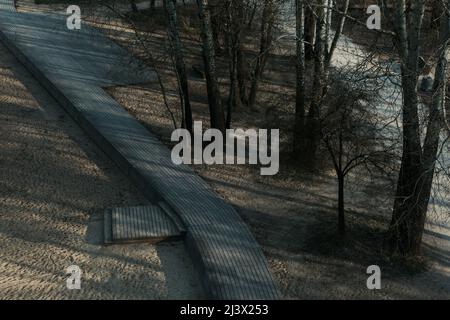Lader Path Wooden path with a platform and a ladder in the park Stock Photo - Alamy