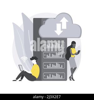 Edge computing abstract concept vector illustration. Local data storage, response time, optimize internet device and web applications, data source, mo Stock Vector