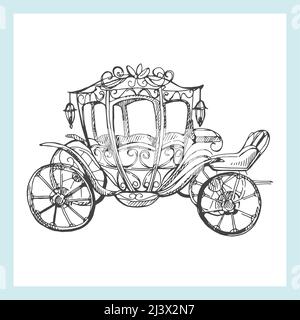 Hand drawn sketch style coach isolated on white background. Vector illustration. Stock Vector