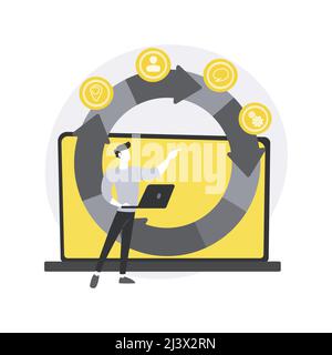 Agile project management abstract concept vector illustration. Agile approach, software development company, management method, scrum methodology, pro Stock Vector