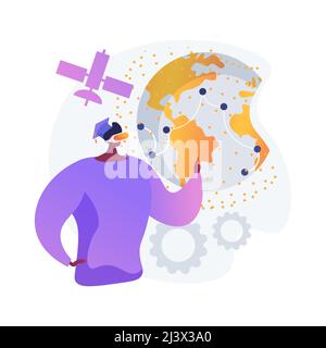 Interactive learning experience abstract concept vector illustration. E-learning platform software, social networking, online content, homeschooling i Stock Vector