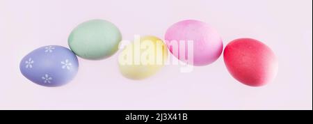 Easter scene with colored eggs Stock Photo