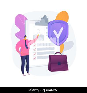Unemployment insurance abstract concept vector illustration. Unemployment benefits, lost job, tired stressed businessman, claim form, workers compensa Stock Vector