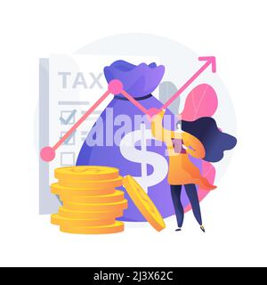 Taxable income abstract concept vector illustration. Taxable earnings calculation, tax preparation, accounting service, fiscal year, company income, c Stock Vector