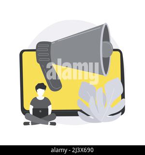 PR abstract concept vector illustration. Public relations service, promotion strategy, website element, menu bar, corporate event, newsletter, PR, use Stock Vector