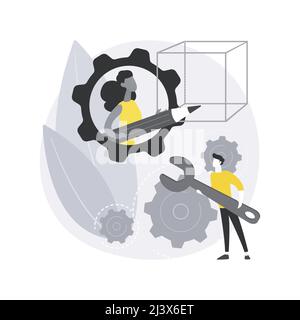 STEM activities abstract concept vector illustration. STEM during quarantine, fun home learning activity, self-isolation science entertainment, engine Stock Vector