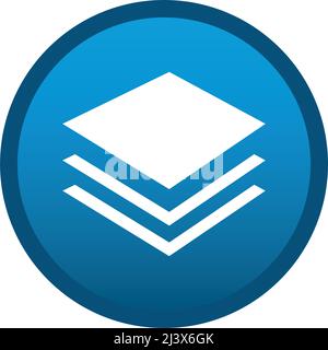 Round media icon stack of papers on white background - Vector illustration Stock Vector