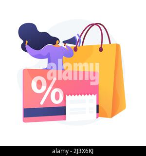 Discount and loyalty card abstract concept vector illustration. Loyalty program and customer service, retail reward card, collecting points, frequent Stock Vector