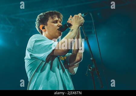 03/04/2022 - English rock band NOTHING BUT THIEVES playing their first live show after COVID, live at Fabrique Milano, Italy. Stock Photo