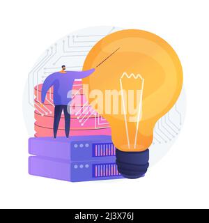 Innovative big data solutions abstract concept vector illustration. Big data architecture, business software solutions, development service, innovativ Stock Vector