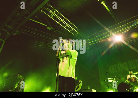 03/04/2022 - English rock band NOTHING BUT THIEVES playing their first live show after COVID, live at Fabrique Milano, Italy. Stock Photo