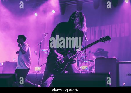 03/04/2022 - English rock band NOTHING BUT THIEVES playing their first live show after COVID, live at Fabrique Milano, Italy. Stock Photo