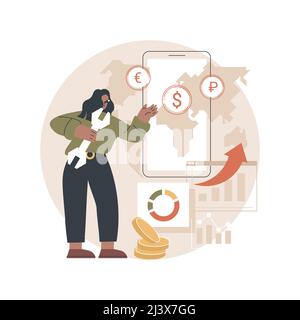 Core banking IT system abstract concept vector illustration. Financial transaction, business software, core banking IT service, back-end system, manag Stock Vector