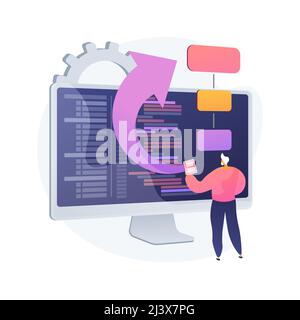 Software requirement description abstract concept vector illustration. Software system description, agile tool, business analysis, project development Stock Vector