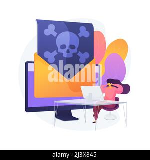 Malware abstract concept vector illustration. Malicious software, computer virus, malware program, spyware development, online antivirus security and Stock Vector