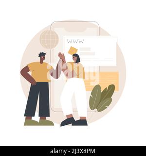 Microsites abstract concept vector illustration. Corporate website, web development service, mobile site design, menu bar element, programming, compan Stock Vector