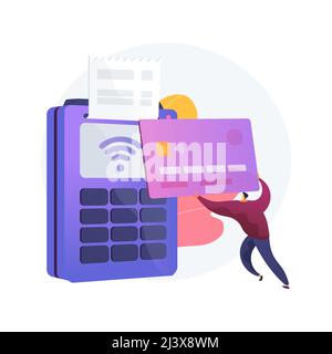 Contactless payment abstract concept vector illustration. Contactless technology, payment system, smartphone banking application, paypass solution, sm Stock Vector