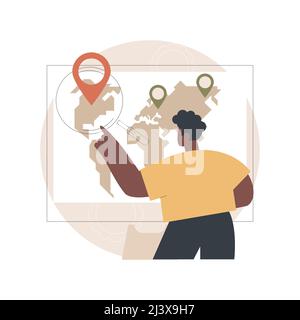 Local search optimization abstract concept vector illustration. Local SEO, geographical optimization, search engine targeting, narrow audience, target Stock Vector