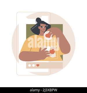 Post engagement abstract concept vector illustration. Social media posting, create engaging post, generate engagement, follower interaction, interacti Stock Vector